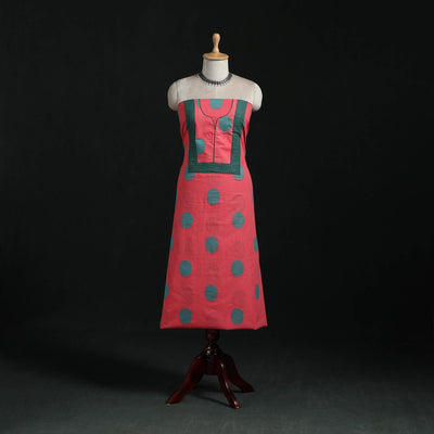 Jacquard weave cotton patchwork unstitched kurta material