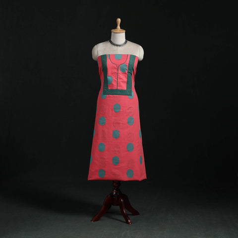 Jacquard weave cotton patchwork unstitched kurta material