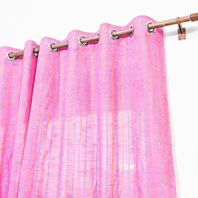 Pink - Jacquard Weave Cotton Window Curtain (5 x 3 Feet) (single piece)