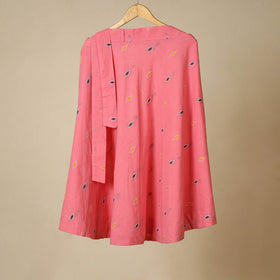 Pink - jacquard weave cotton wrap around skirt 32