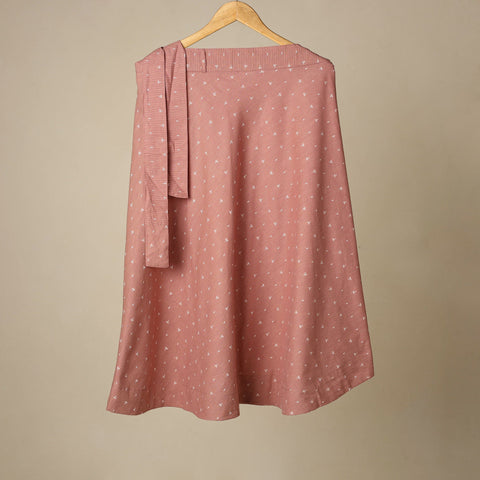 Jacquard weave cotton wrap around skirt 32 - handcrafted