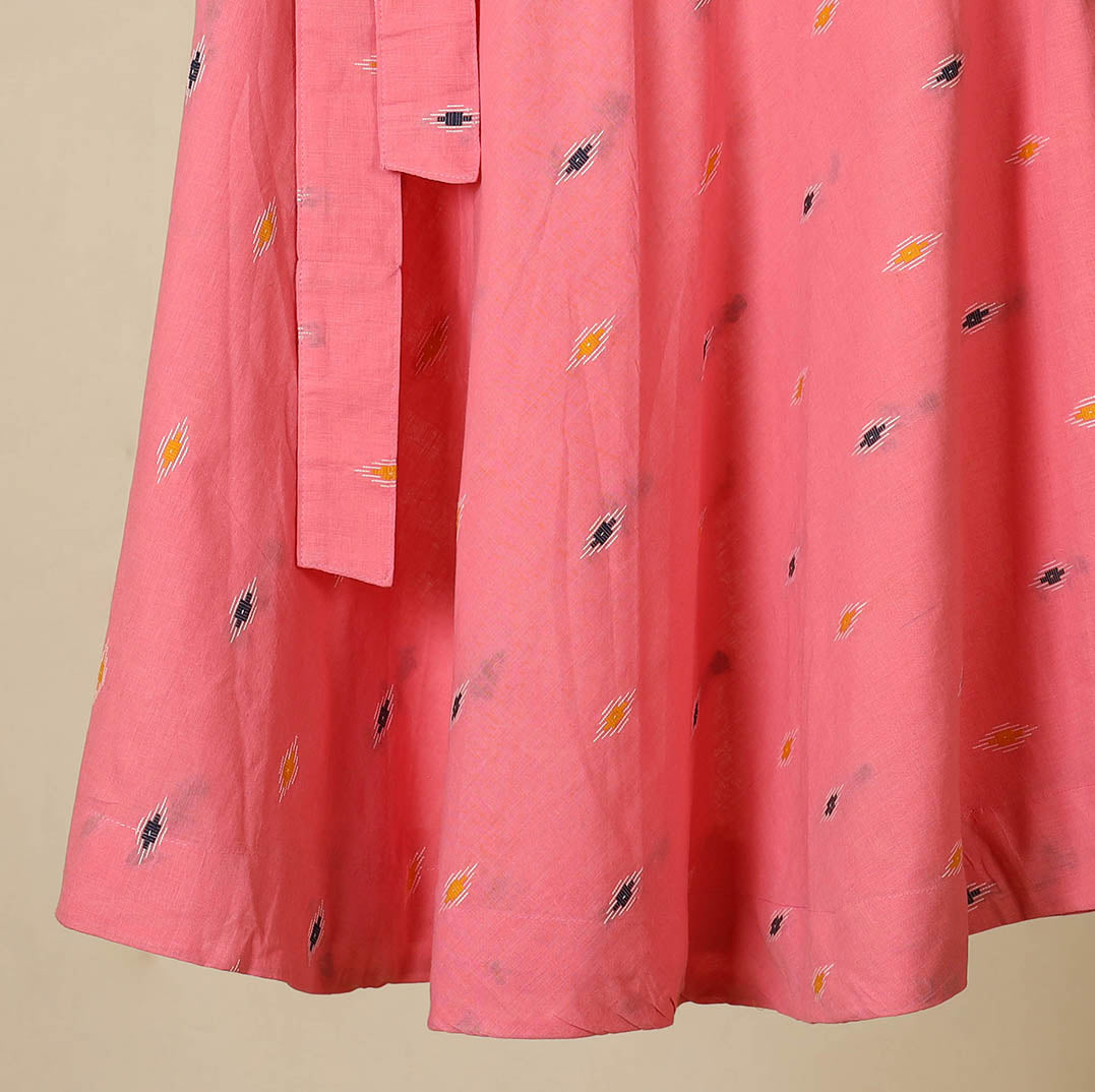 Pink - jacquard weave cotton wrap around skirt 32