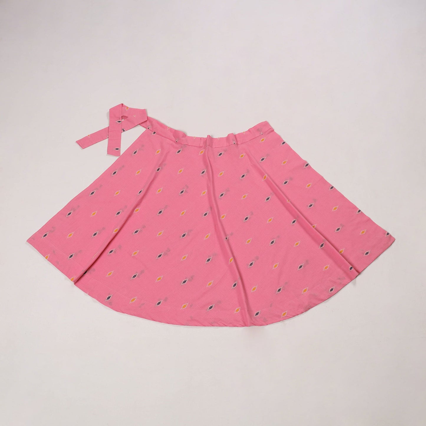 Pink - jacquard weave cotton wrap around skirt 32