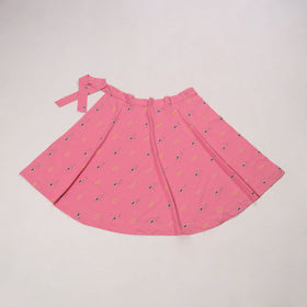 Pink - jacquard weave cotton wrap around skirt 32