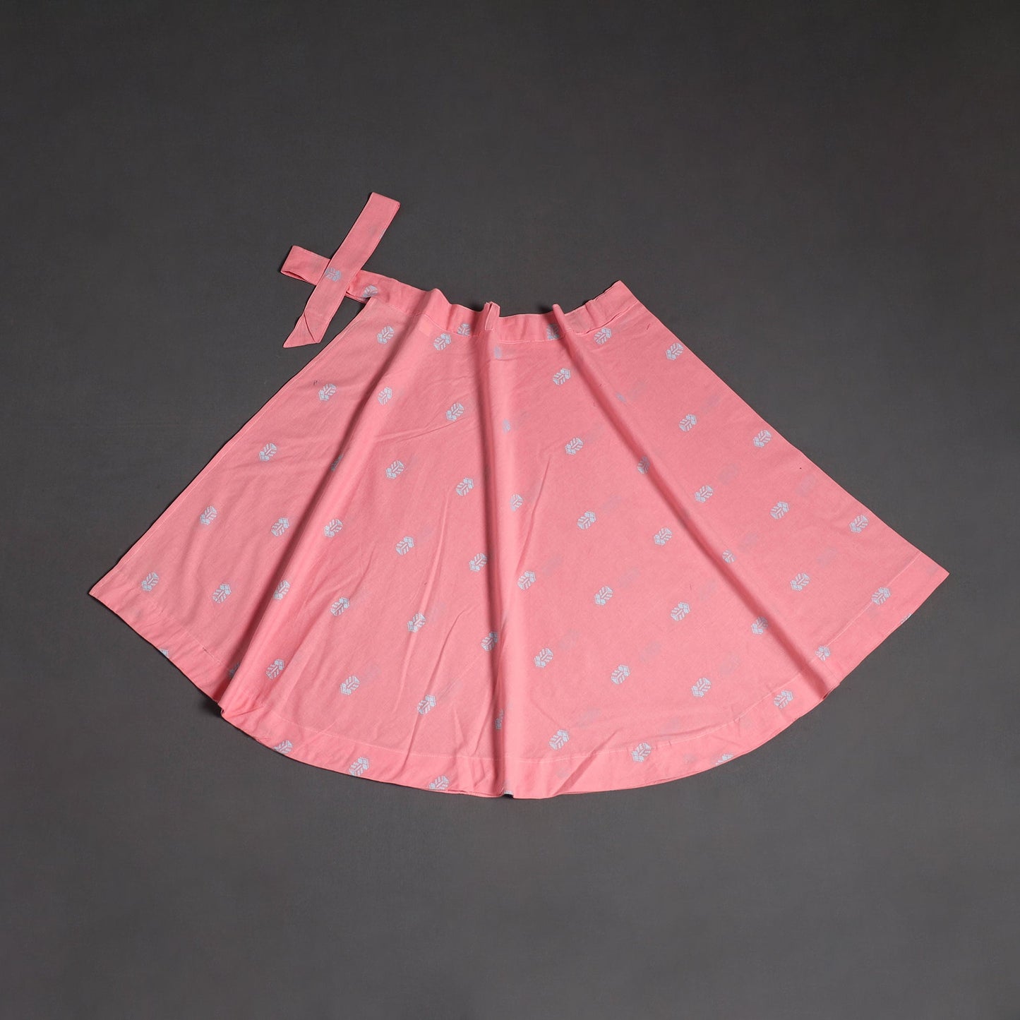 Jacquard weave cotton wrap around skirt 34 - handcrafted