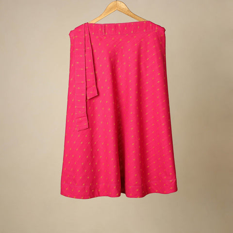 Jacquard weave cotton wrap around skirt 39 - handcrafted
