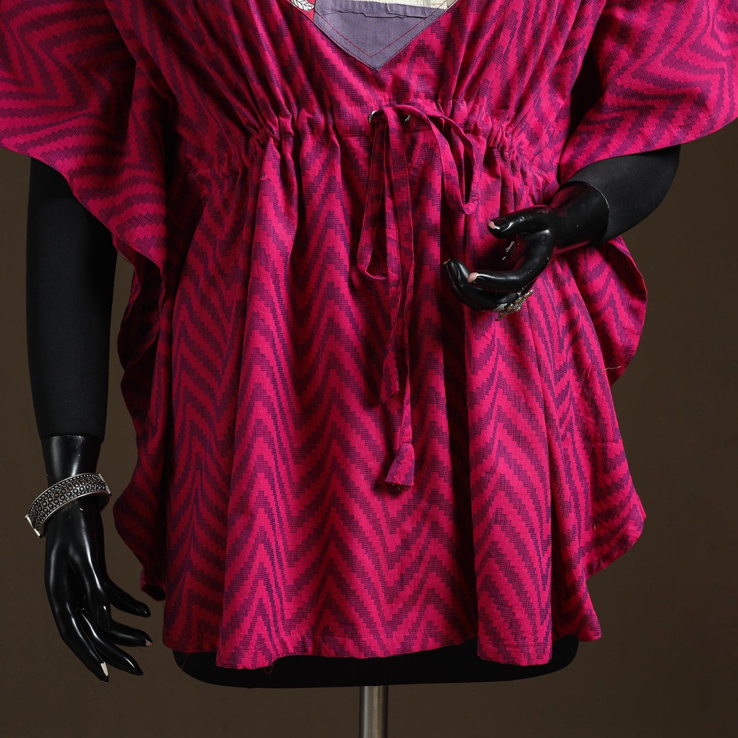 Jacquard weave patchwork cotton kaftan (short) 08
