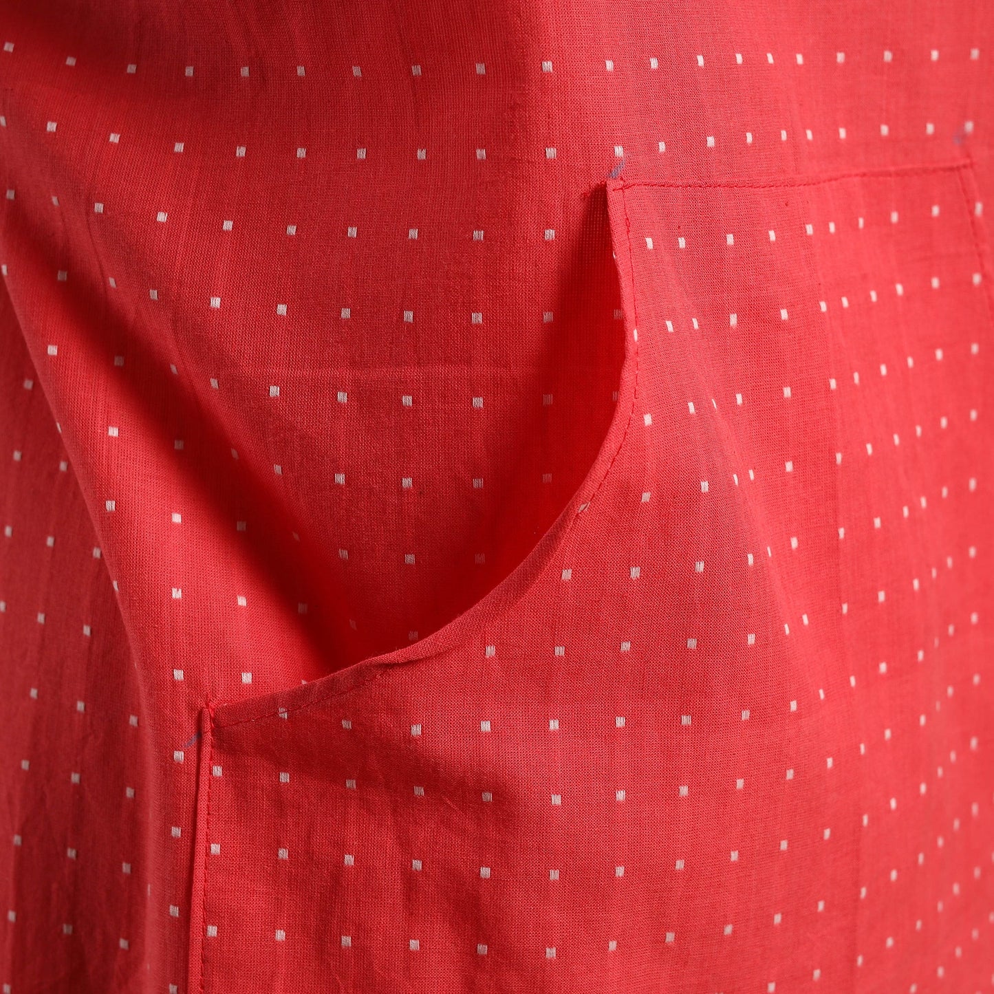 Buy Pink Jacquard Weaving Cotton Apron with Pocket