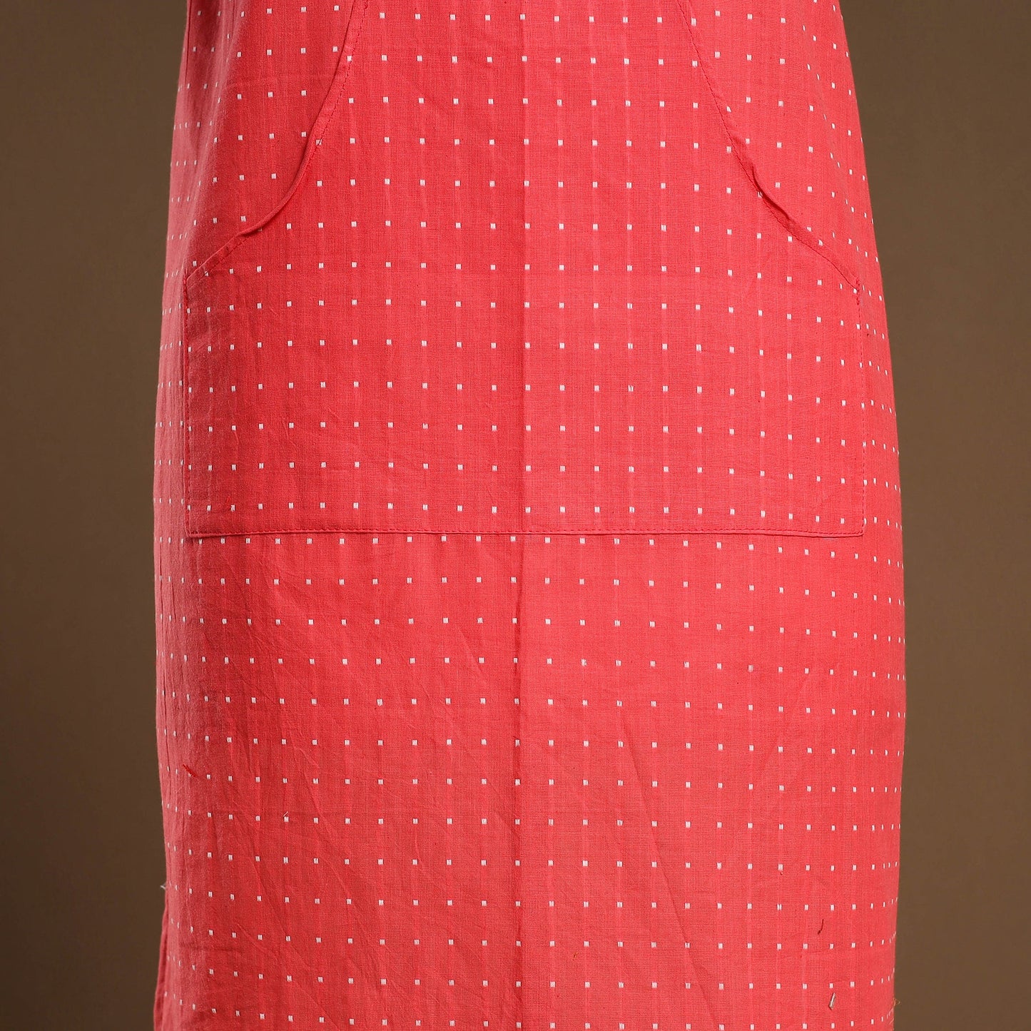 Buy Pink Jacquard Weaving Cotton Apron with Pocket