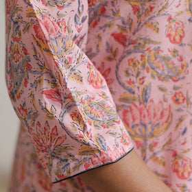 Buy Pink Jaipur Printed Cotton A-Line Kurta Online 