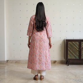Buy Pink Jaipur Printed Cotton A-Line Kurta Online 