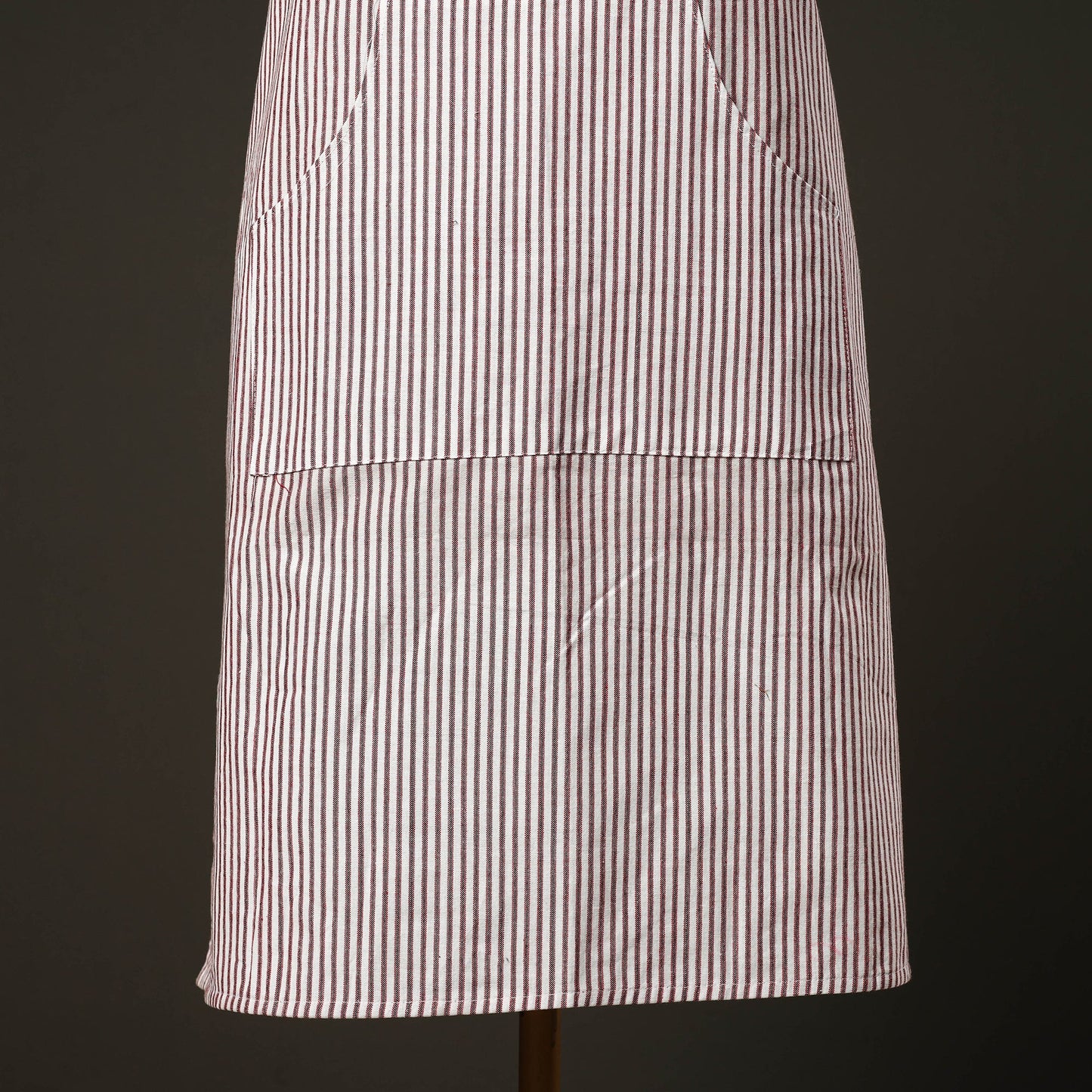 Pink - jhiri handloom cotton apron with pocket 16