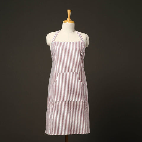 Pink - jhiri handloom cotton apron with pocket 16