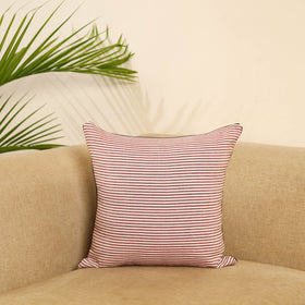 Pink  Jhiri Handloom Cotton Cushion Cover