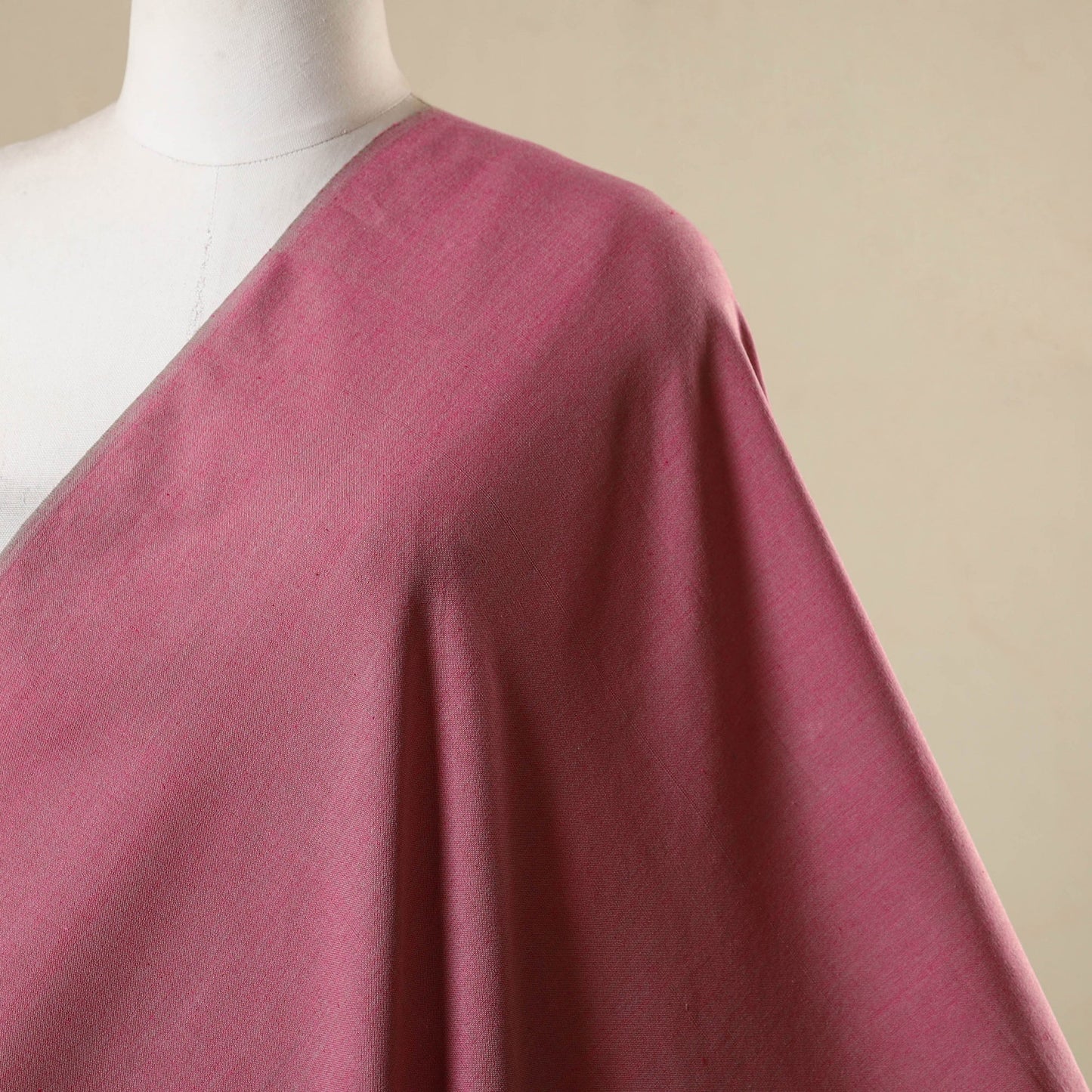 Pink - jhiri pure handloom cotton fabric 02 - handcrafted