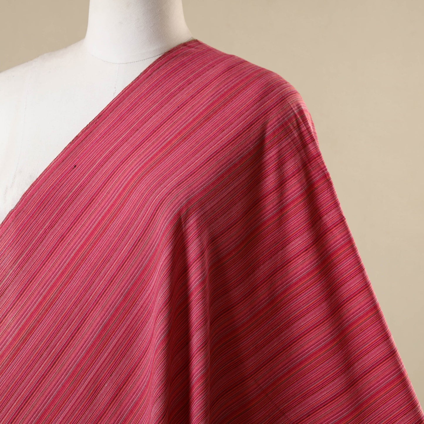 Pink - jhiri pure handloom cotton fabric 09 - handcrafted