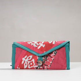 Pink Jugaad Handmade Patchwork Cotton Two Fold Clutch Wallet