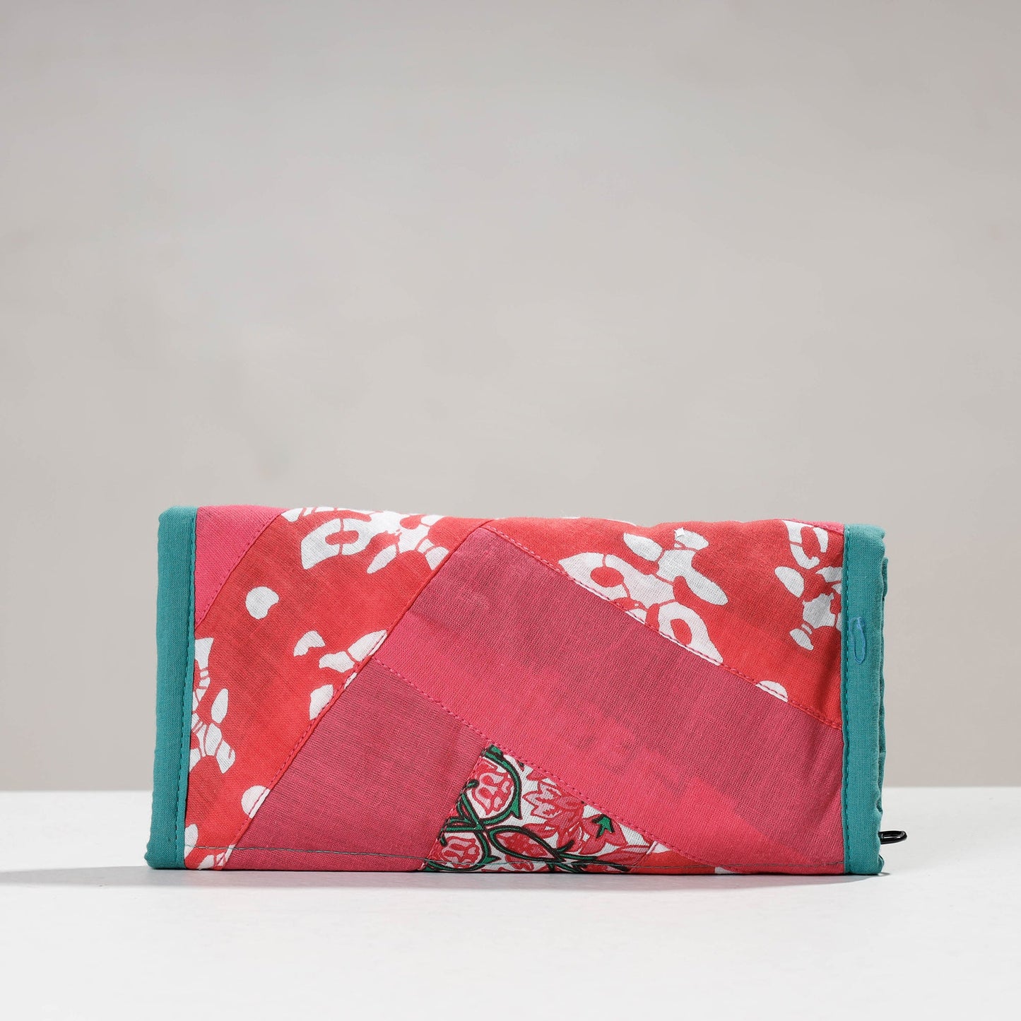 Pink Jugaad Handmade Patchwork Cotton Two Fold Clutch Wallet