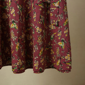 Pink - kalamkari cotton wrap around skirt 12 - handcrafted