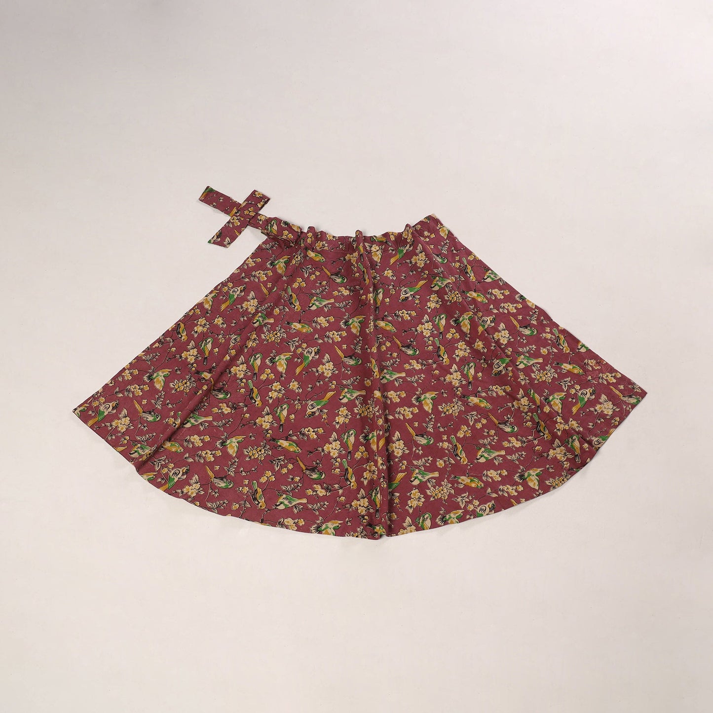 Pink - kalamkari cotton wrap around skirt 12 - handcrafted