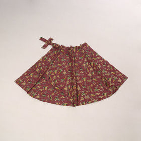 Pink - kalamkari cotton wrap around skirt 12 - handcrafted