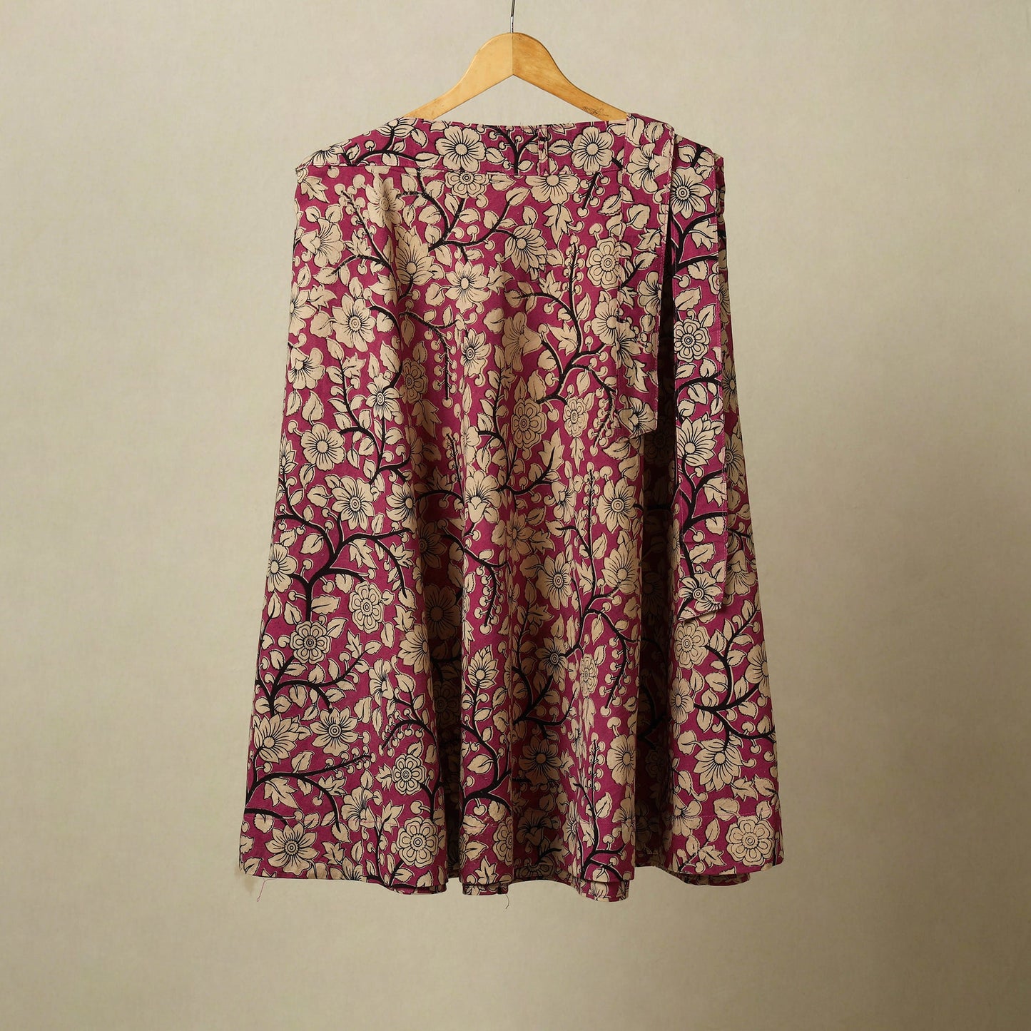 Pink - kalamkari cotton wrap around skirt 16 - handcrafted