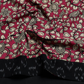 Pink - printed cotton kalamkari blouse piece 24
