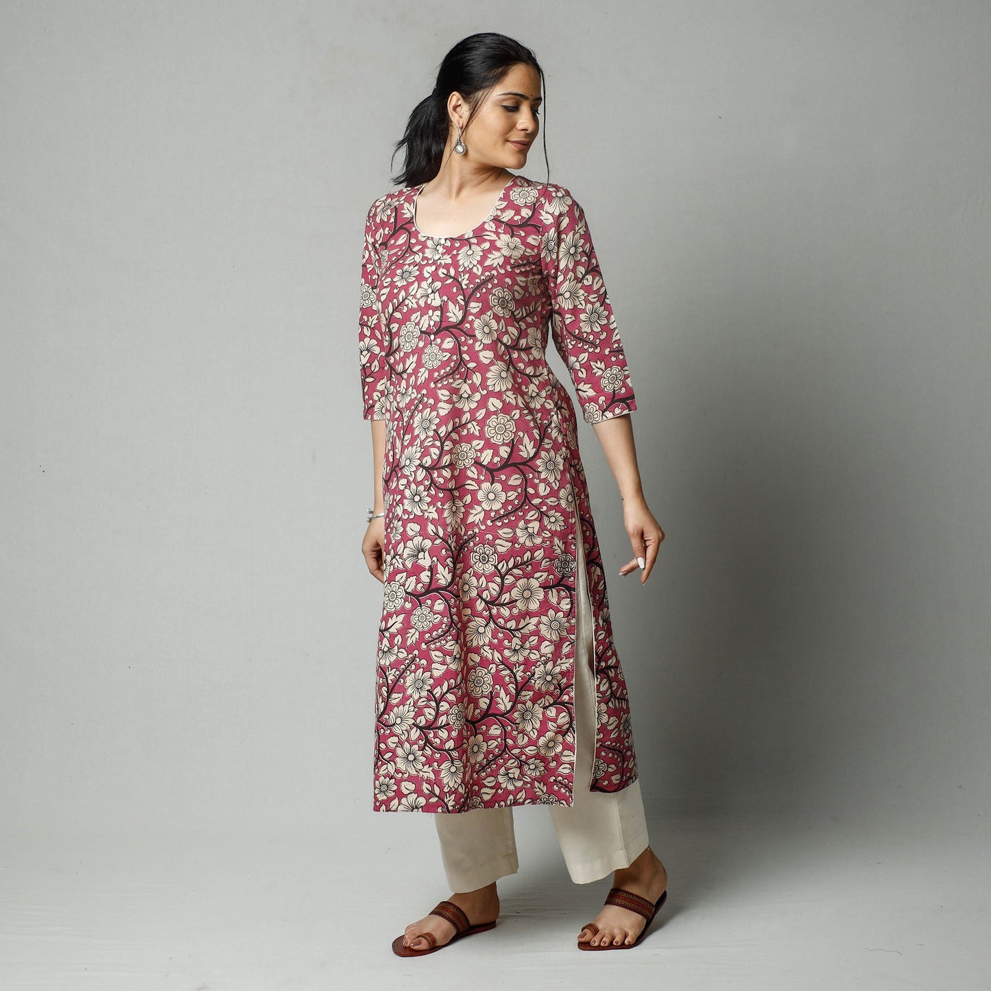  Kalamkari Printed Cotton Kurta For Women