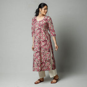  Kalamkari Printed Cotton Kurta For Women