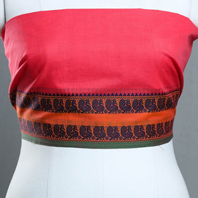 Pink - kanchipuram cotton blouse piece 43 - handcrafted