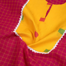 Buy Pink Kanchipuram Patchwork Cotton Kurta Material