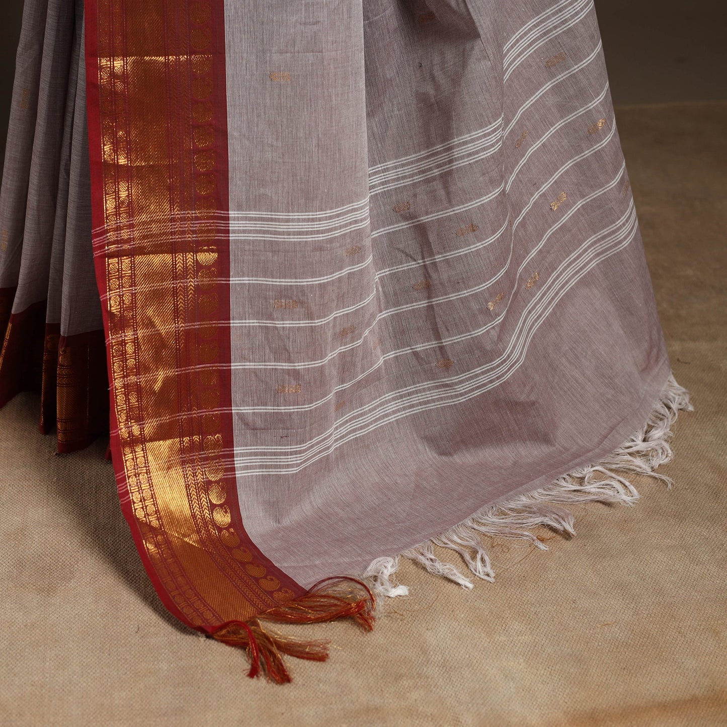 Pink - kandangi buti chettinad cotton saree with border 02