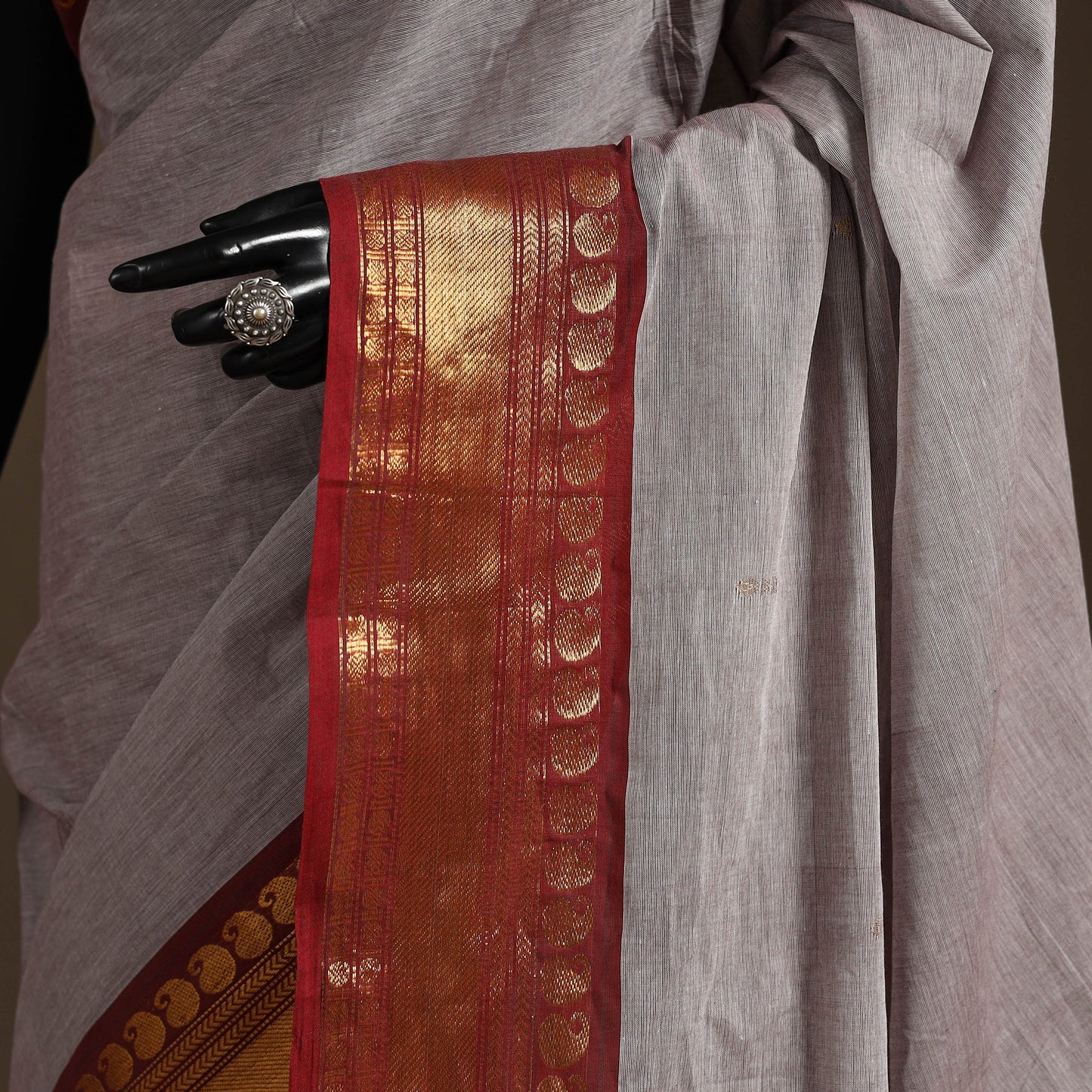 Pink - kandangi buti chettinad cotton saree with border 02