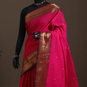 Pink - kandangi buti chettinad cotton saree with border 17