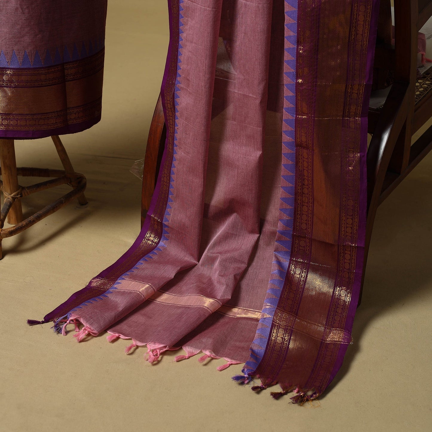 Kandangi chettinad cotton 2pc unstitched dress material 02