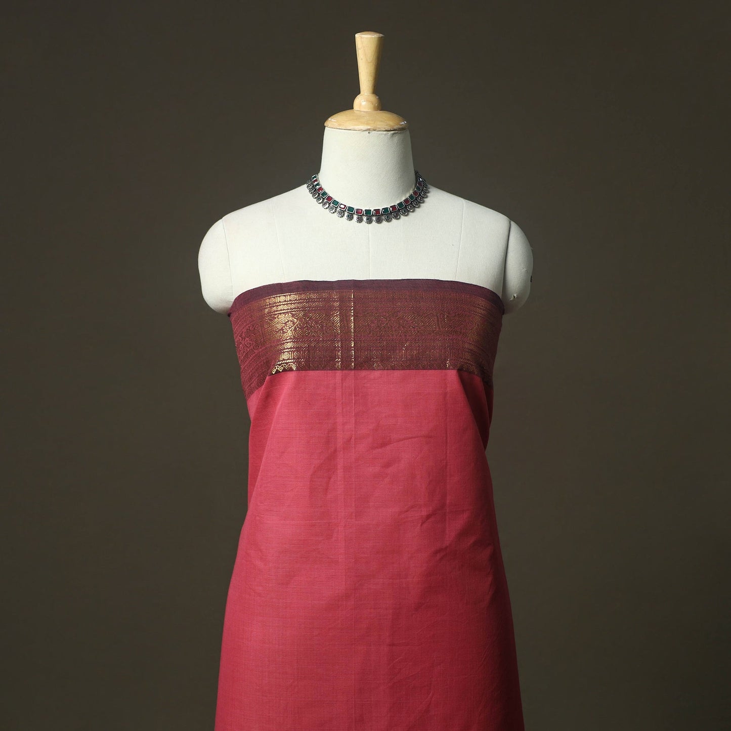 Kandangi chettinad cotton 2pc unstitched dress material 15