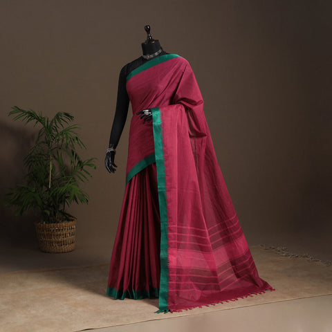 Pink - kandangi chettinad cotton saree with border 100