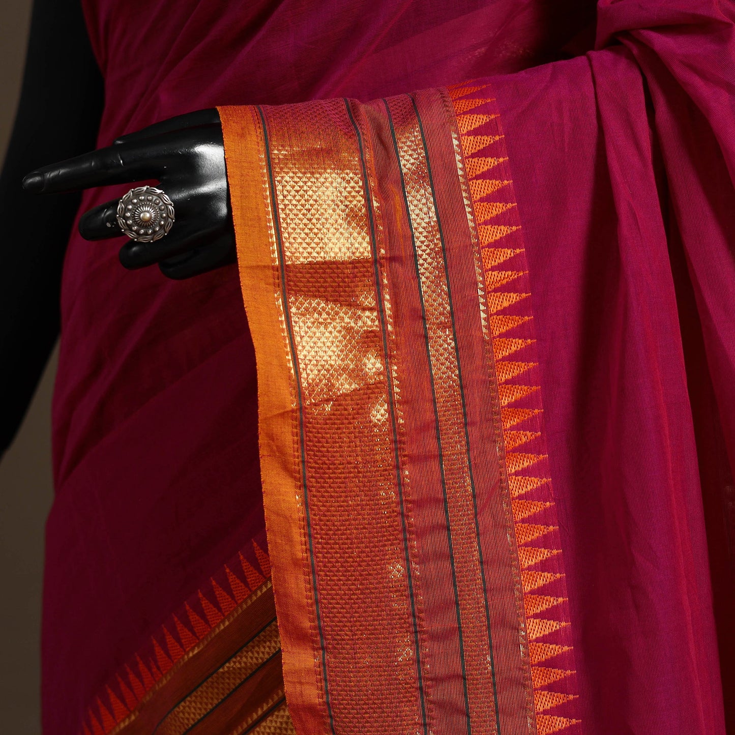 Pink - kandangi chettinad cotton saree with border 117