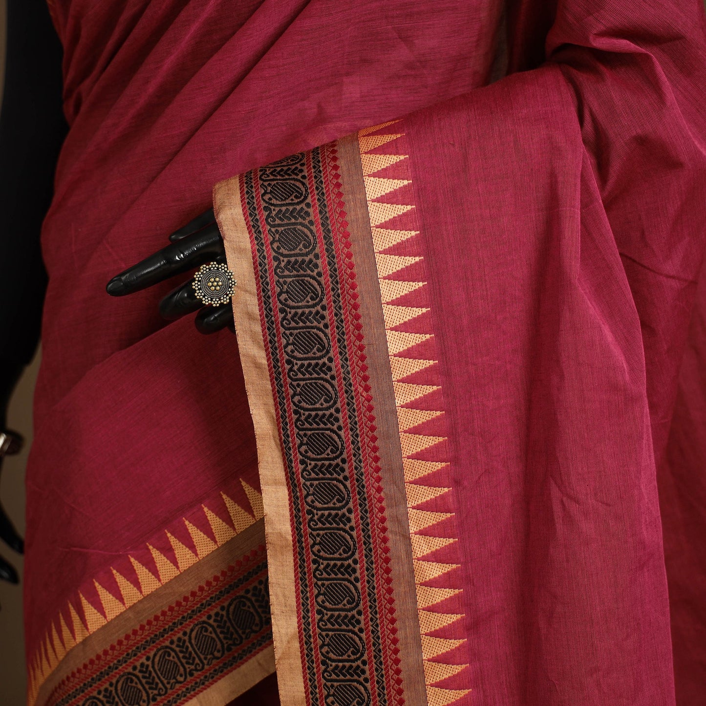 Pink - kandangi chettinad cotton saree with border 32