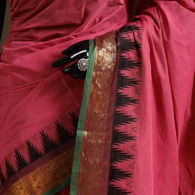 Pink Kandangi Chettinad Cotton Saree with Border