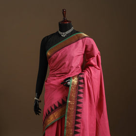 Pink Kandangi Chettinad Cotton Saree with Border
