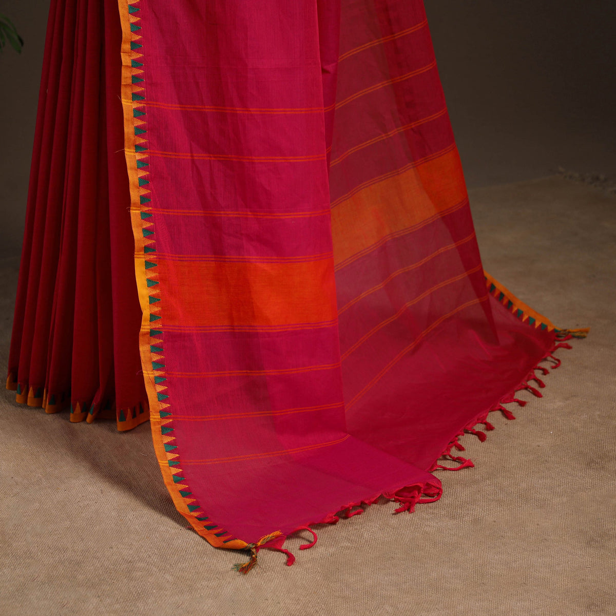 Pink - kandangi chettinad cotton saree with border 62