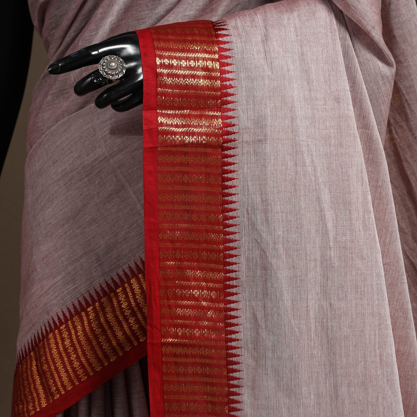 Pink - kandangi chettinad cotton saree with border 89