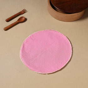  Pink Kantha Stitch Cotton Hand Embroidery Roti Napkin 07