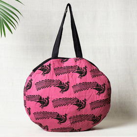  Kantha Work Block Print Cotton Shoulder Bag 