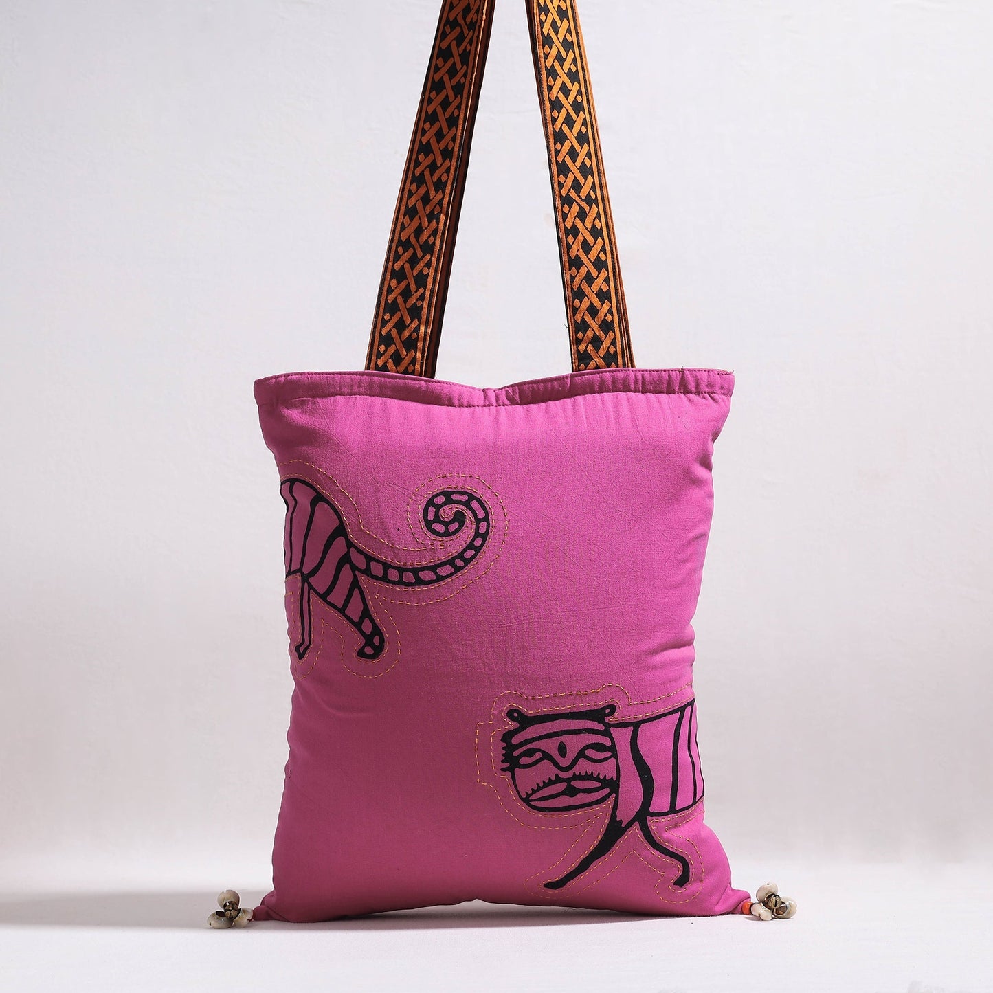 kantha block print shoulder bag
