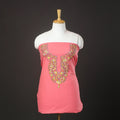 Pink - kashida hand embroidery cotton unstitched kurta