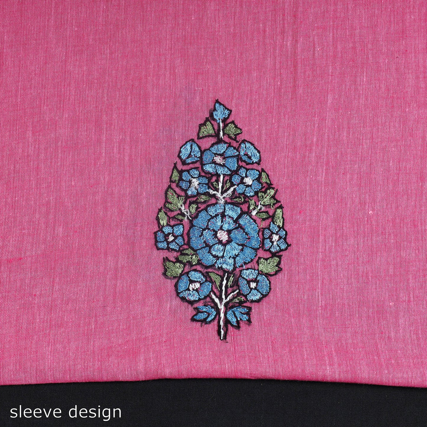 Pink - kashida hand embroidery cotton unstitched kurta