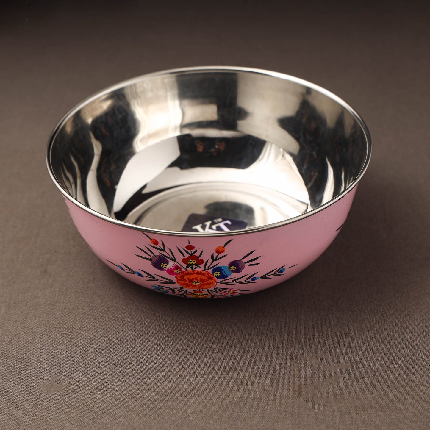 Kashmir enamelware floral handpainted stainless steel