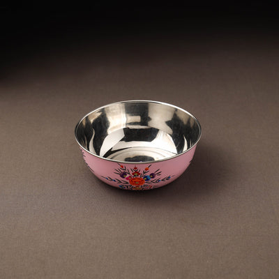 Kashmir enamelware floral handpainted stainless steel